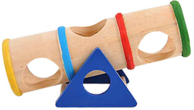 더플로우컴퍼니 컬러풀 우드 햄스터 운동기구 시소, 혼합색상, 1개