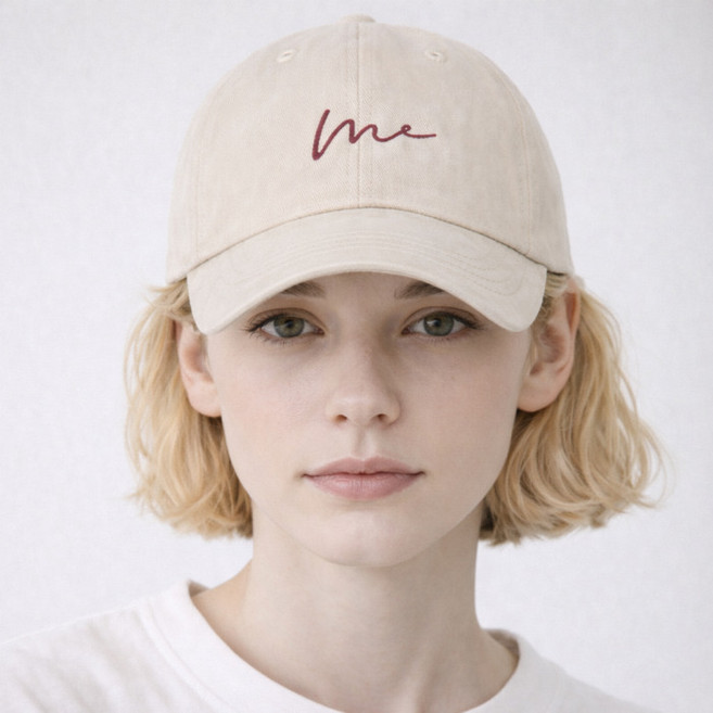 어바웃타이 심플 자수 코튼 볼캡 26TSP3750