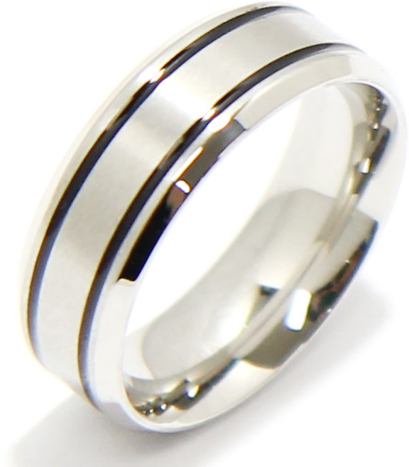 인디라벨 써지컬스틸 무광 라인 반지