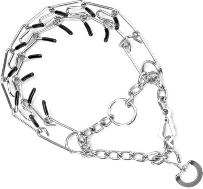 딩동펫 강아지 젠틀 훈련용 스텐 핀치칼라 M, 실버, 1개