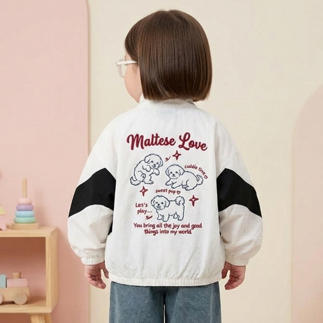 골든래빗 흑백 동물 바람막이