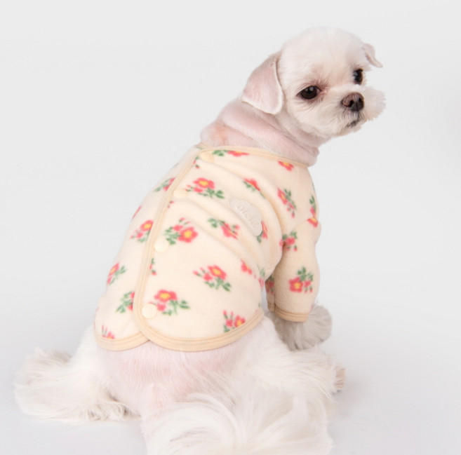 올치 반려견 포근 기모 가디건 TS6509, 아이보리, 1개