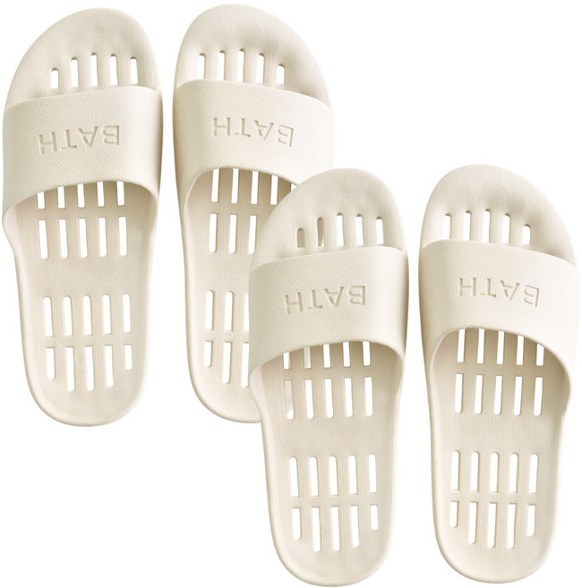 팬톤홈퍼니싱 미끄럼방지 PVC 화장실 욕실 다용도 슬리퍼, 아이보리, 2개