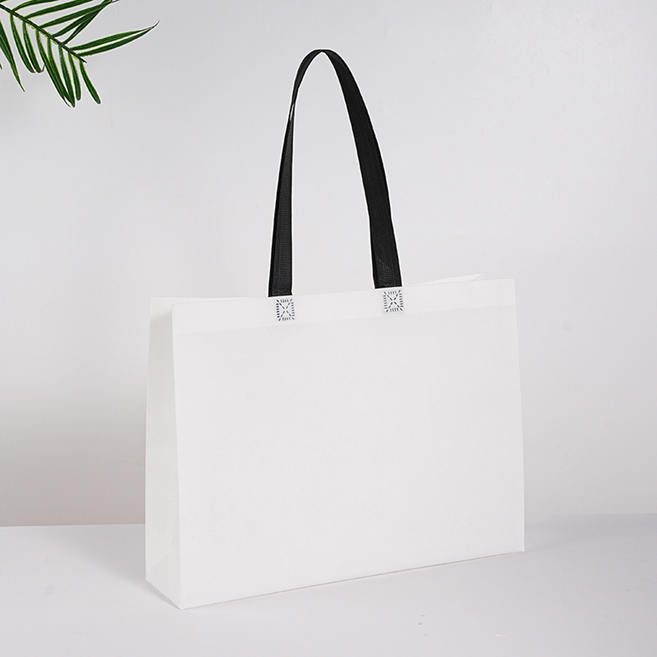 그리뉴얼 파스텔톤 심플 부직포 쇼핑백, 화이트, 10개