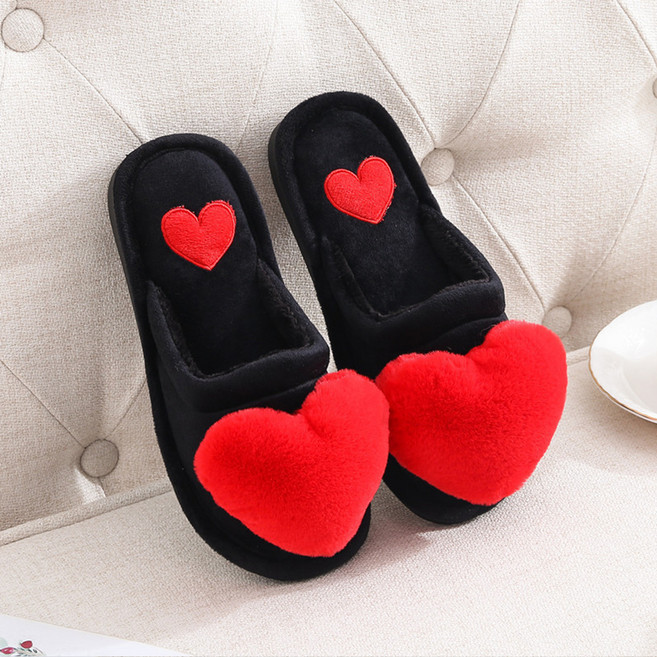 아트조이 포근하트 겨울 실내화, 레드, 1개