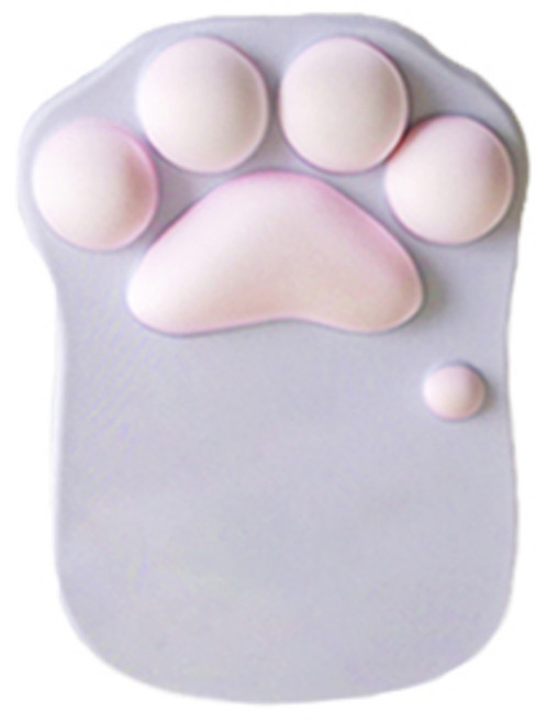 생활살림 소프트 고양이발 손목보호 논슬립 마우스패드, 그레이 핑크, 1개