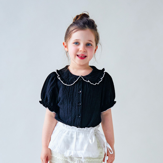 마리앤모리 아동용 플로우 썸머 골지 블라우스