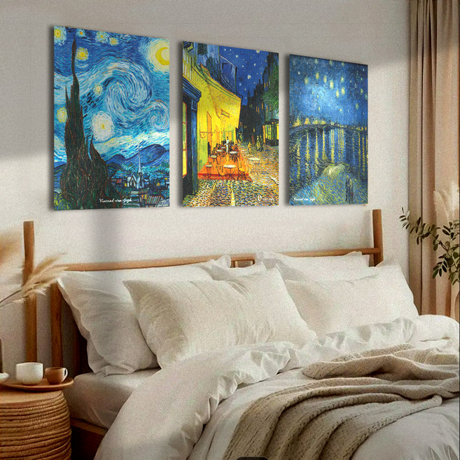 퍼니즈 별이빛나는밤 슬림액자 빈센트 명화 폼보드 포스터 액자세트 반고흐B, 없음