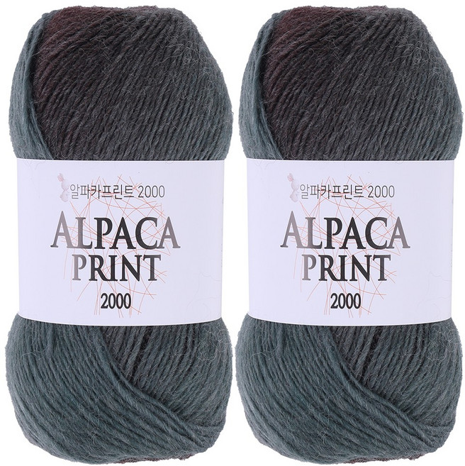 mamaknit Alpaca Print 2000 編織線, 2個, 25 深栗灰mix
