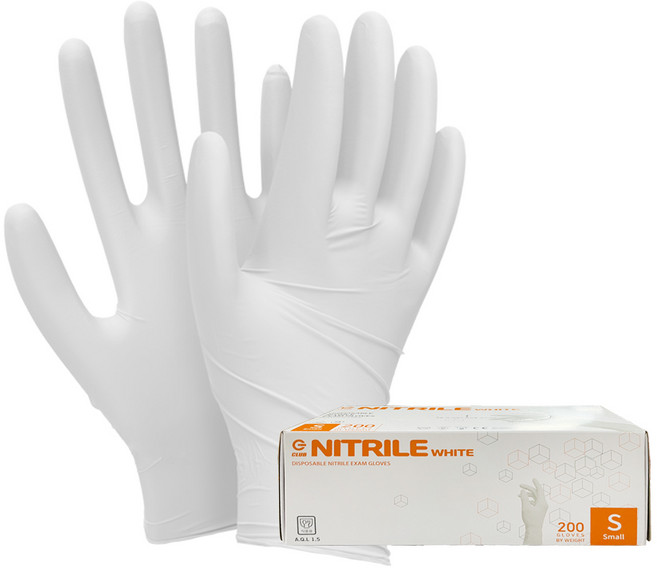 지클럽 니트릴장갑 200p, 화이트, 소(S), 1개