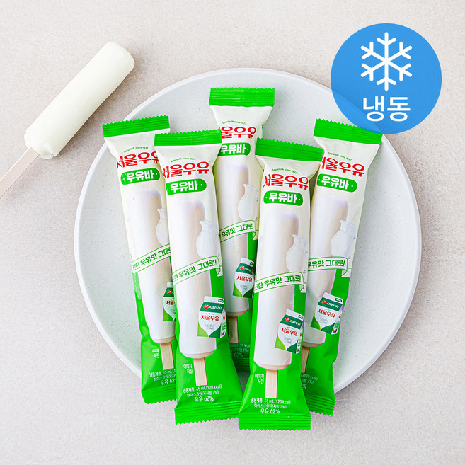 서울우유 우유바 (냉동), 5개, 1개입, 65ml