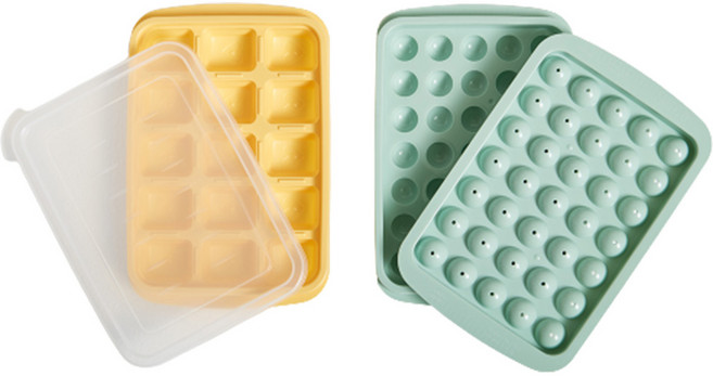 이지앤프리 아이스쏙 얼음트레이 3호 2종 세트, 민트(35구), 옐로우(15구), 1세트