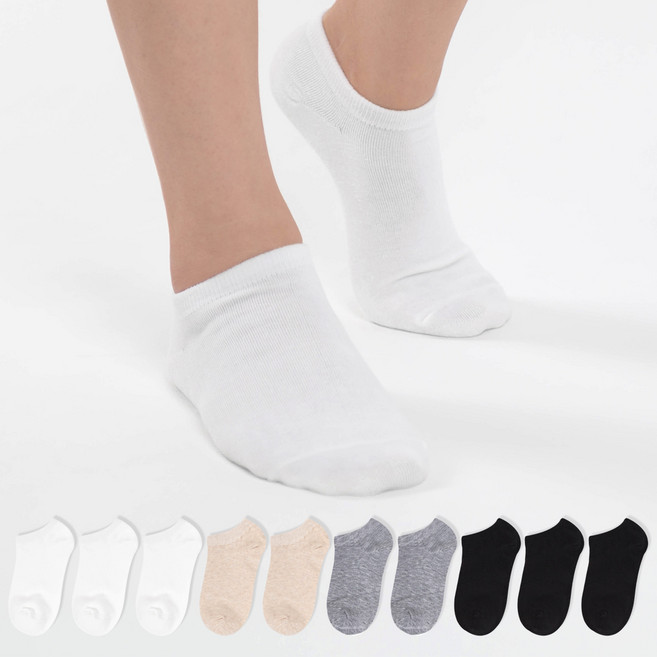 시너싹스 여성용 데일리 뉴 심플 스니커즈 양말 10켤레 세트