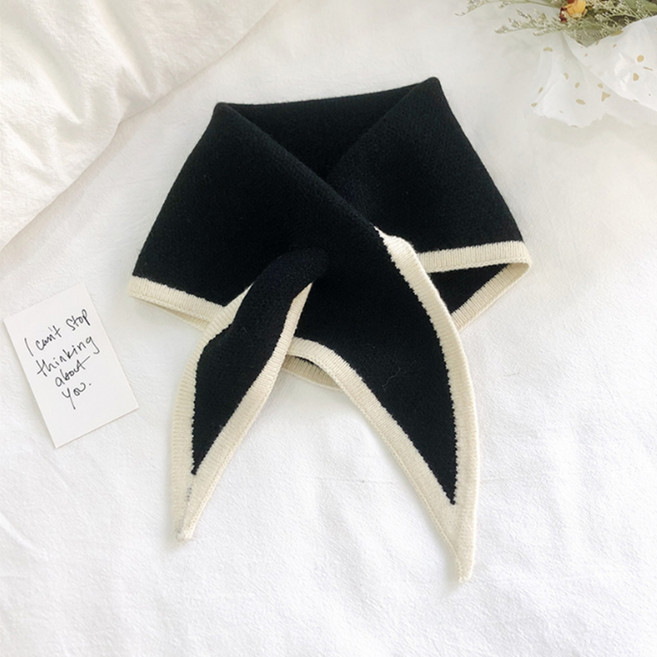 알로데 투톤 니트 삼각 스카프