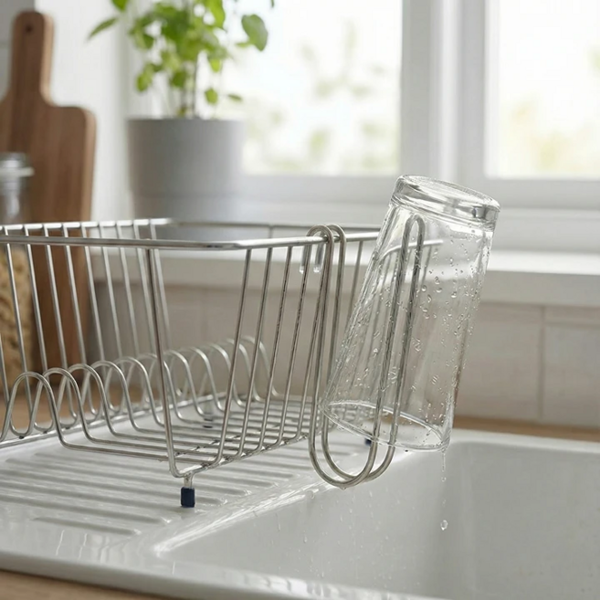 람스홈 스테인레스 싱크대 컵 거치대 후크형, 실버, 1개