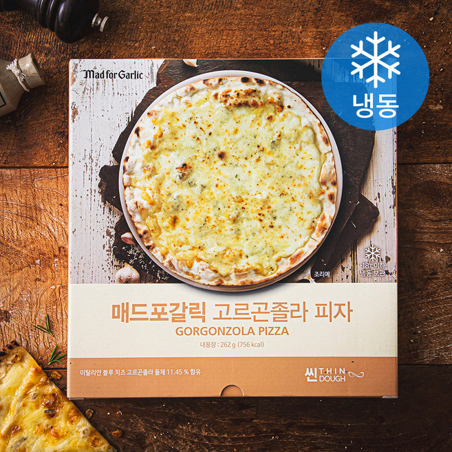 매드포갈릭 고르곤졸라 피자 씬 (냉동), 262g, 1개입, 1박스