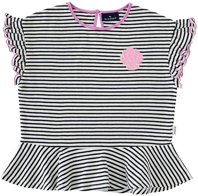 BLUEDOG 女童透氣亮片STRIPE T恤