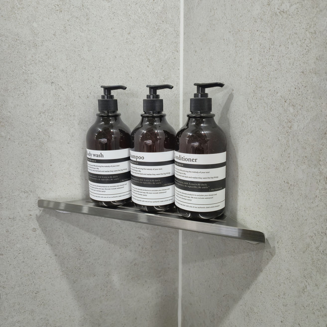 무광 스테인레스 욕실 코너선반, 실버, 1개