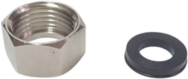 新多多小舖 四分曲管螺母+止水墊片 10個一組 適用多種管道連接, 1入