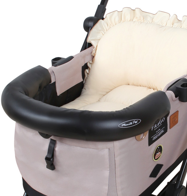 마니또펫 강아지 유모차 스마트범퍼 가드쿠션, 램스킨 베이직 블랙, 1개