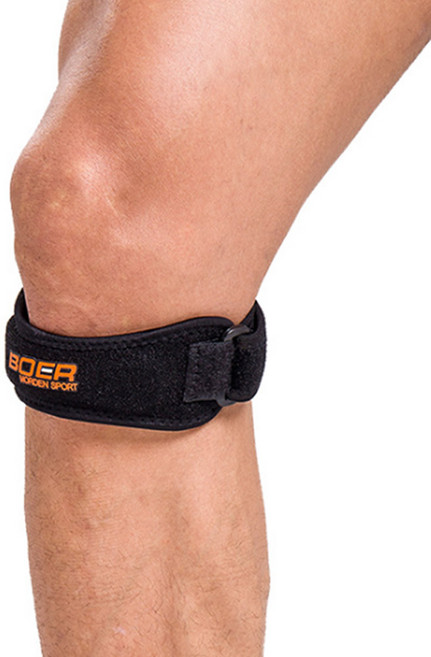 보어스포츠 1K 밴드형 무릎보호대, 1개, 블랙