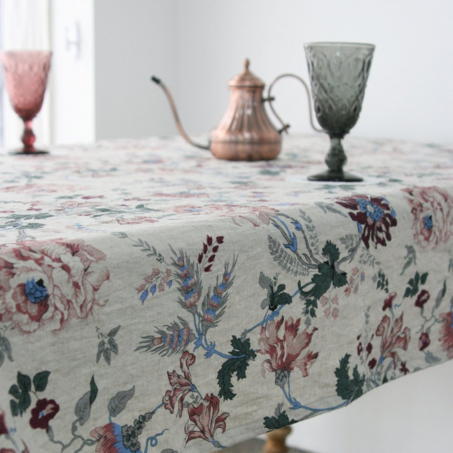 ANDCOTTON Bicheerin 亞麻桌布, 混合色, 長方形6人座(130 x 210 cm)