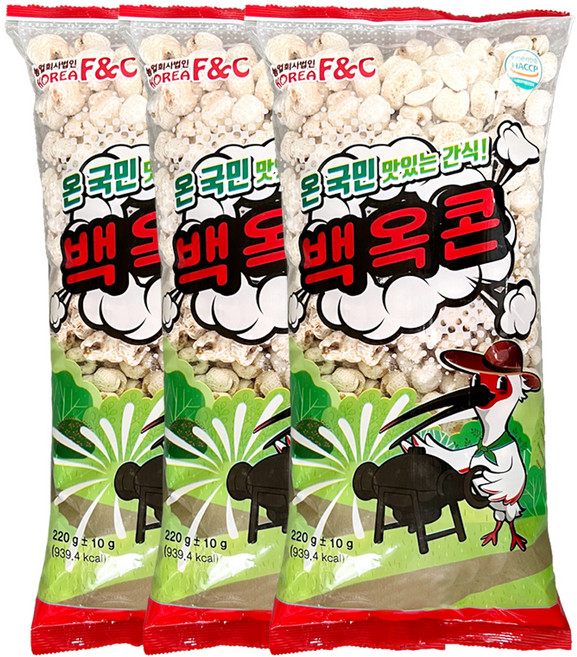 우포따오기 백옥콘 강냉이, 220g, 3개