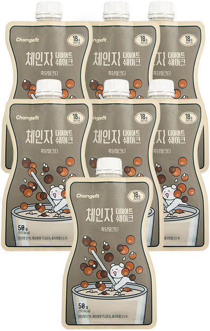 체인지핏 체인지 다이어트 쉐이크 흑당밀크티, 50g, 7개