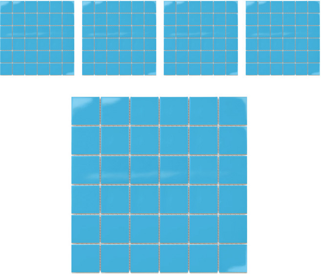 모네스페스 자기질 모자이크타일 48mm, 딥스카이 유광, 5개