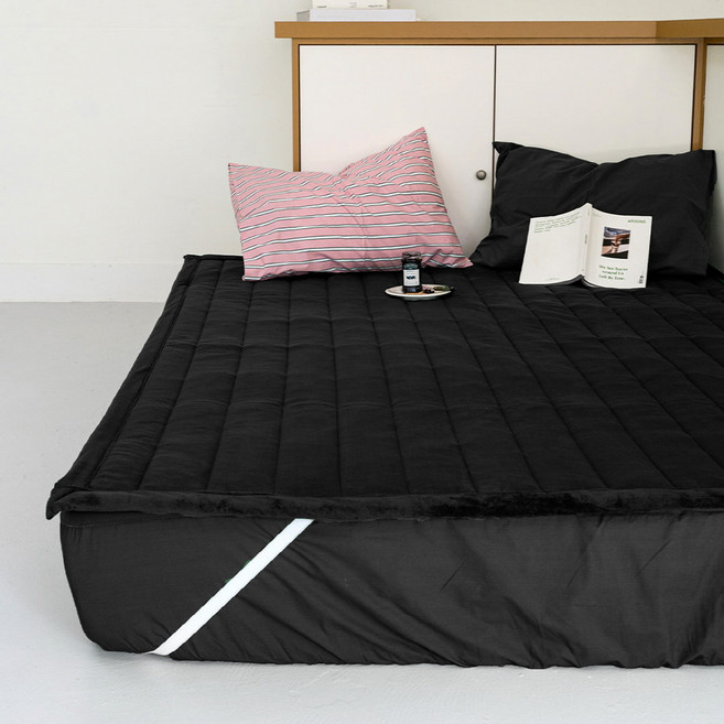 믹스앤매치 미드나잇 극세사 밴딩 패드, 블랙