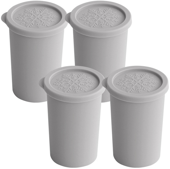 네이쳐리빙 실리콘 텀블러 얼음틀 트레이, 그레이, 4개