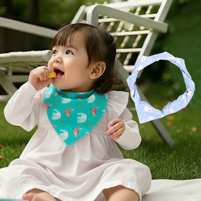 비단길 지오 양면패턴 똑딱이 스카프빕 2p