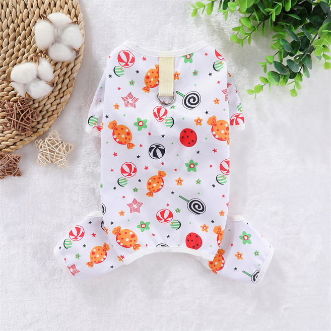 요런개 반려동물 올인원 메쉬 통기성 옷, NO 02 막대사탕, 1개