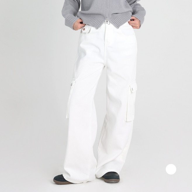 닷이프 여성용 클린 카고 와이드 팬츠 P25FW1-A2384