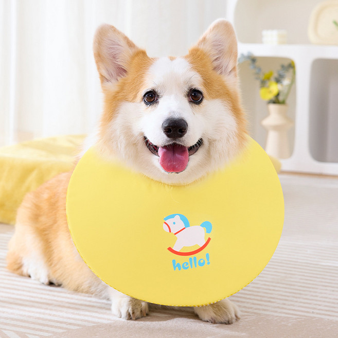 파스텔펫 반려동물 털젖음방지 방수 턱받이, 옐로우, 1개
