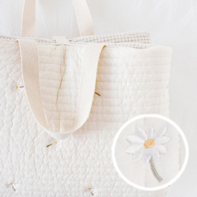 마롤로뜨 유아용 양면 어린이집 낮잠이불 자수패드, 살랑데이지