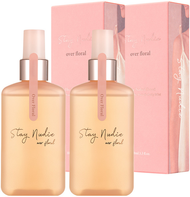 바디홀릭 스테이누디 헤어 앤 바디미스트 오버 플로럴, 100ml, 2개