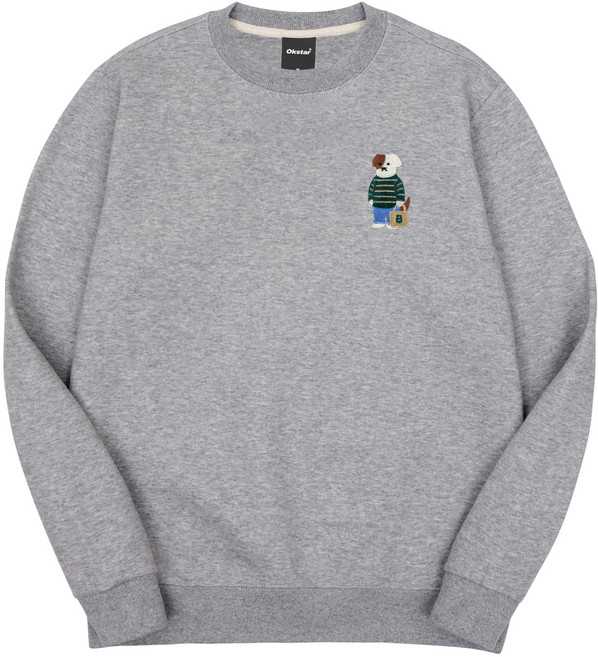 옥스타 남녀공 미니미 캐주얼 브로독 자수 특양면 맨투맨 1SSP004