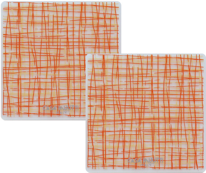 까사무띠 따볼라 실리콘 린넨 직사각 티 코스터 2p, 오렌지