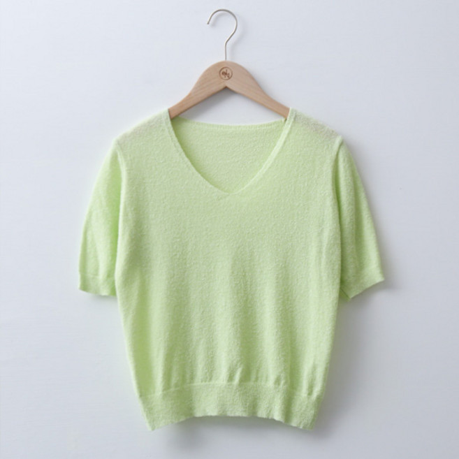 엔비룩 여성용 마리브이 반팔 니트