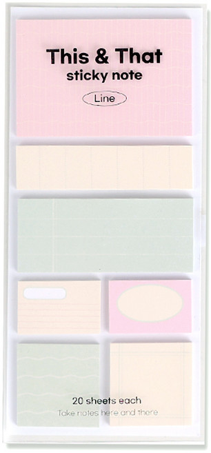 워너디스 디스앤뎃 라인 점착 메모지, 02 스트로베리 라떼, 20개입, 1개