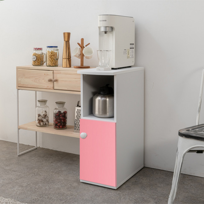 노아가구 티소 정수기다이 수납장, 핑크