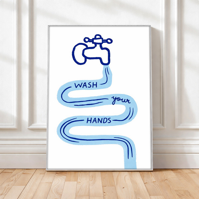 퍼니즈 홈 카페 포스터 워시핸즈A