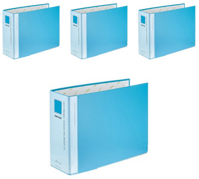 에코청운 에코 파이프 바인더 군 2공 A4 6 x 7 cm, 하늘, 4개입