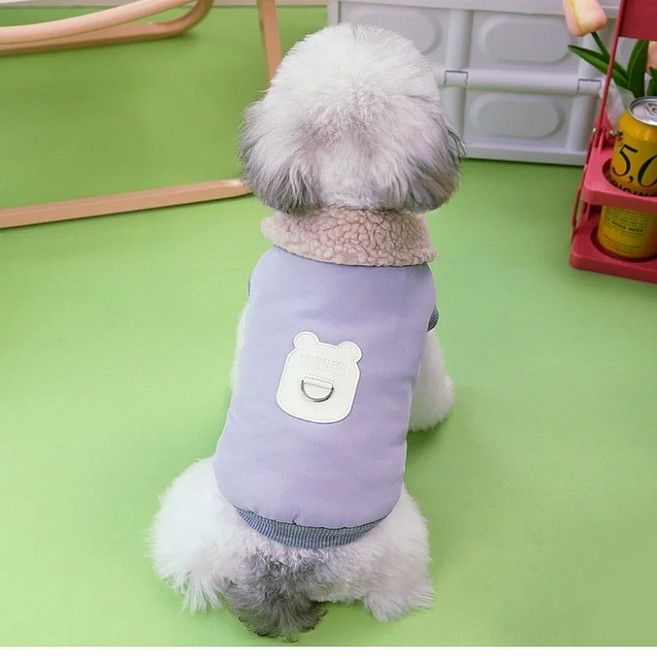 코코스튜디오 반려동물 카라 하네스 모던 조끼패딩, 그레이, 1개