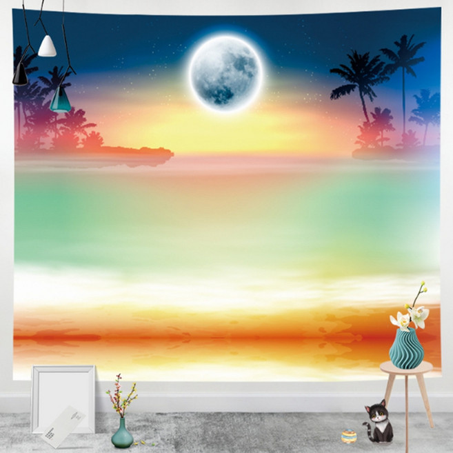 알로데 스타 행성 달 침실 장식 태피스트리 짧은플러시, NO 01