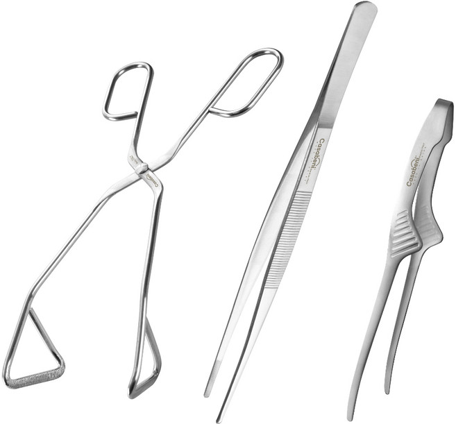 까사베니 스텐 핀셋 집게 + 가위형 집게 + 스탠드 집게 세트, 1세트