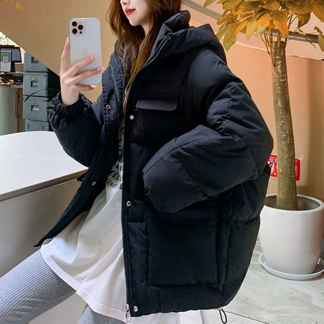 Dotif 女性冬季按扣口袋羽絨外套