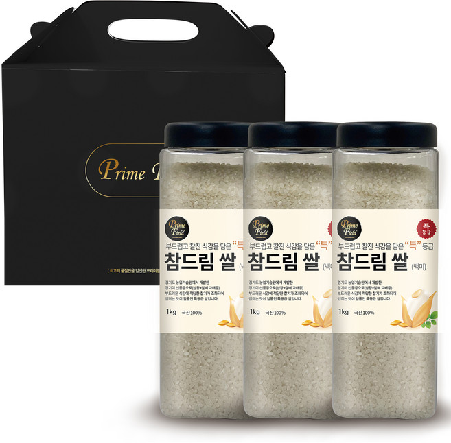 Prime Field 2026년산 햅쌀 경기 참드림 백미 특등급, 1kg, 3개