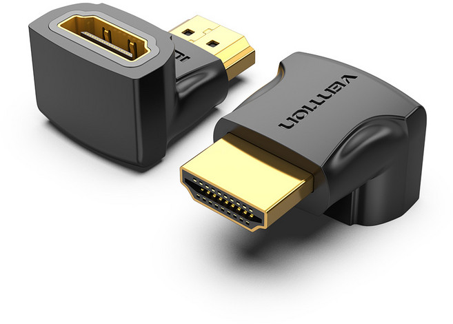 벤션 HDMI 90도 M to F 연장 젠더 2p, AIOB0-2